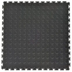 Coin Top Home Floor Tile Black or Dark Gray 5 mm x 20.5x20.5 Inches 8 per Carton