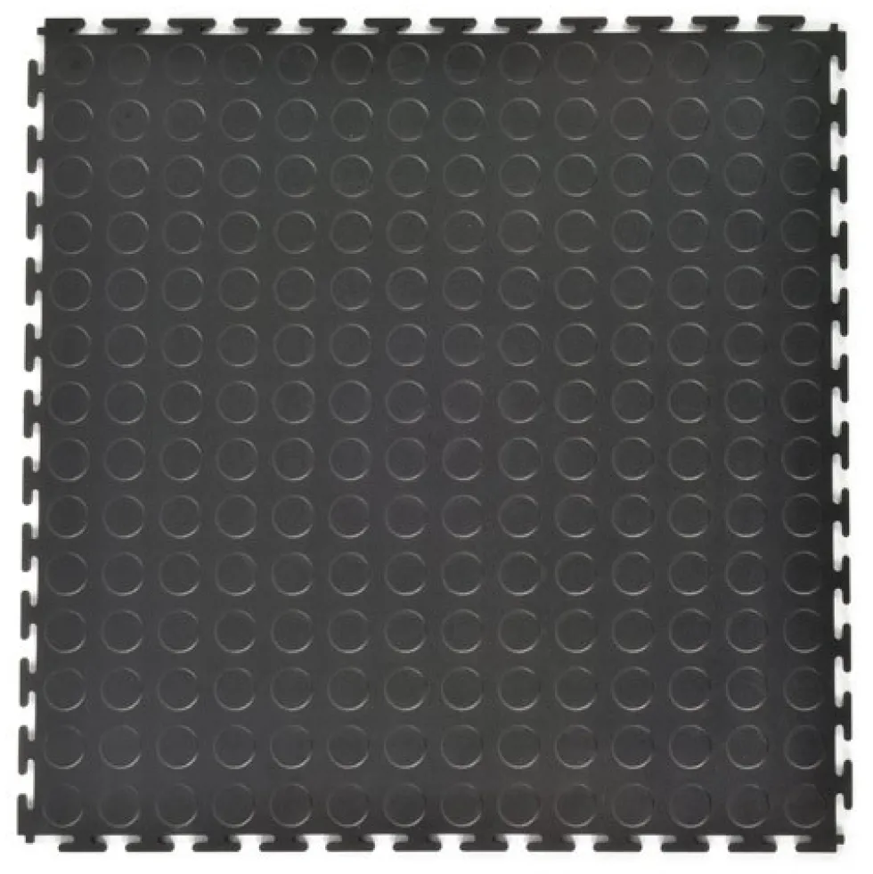 Coin Top Home Floor Tile Black or Dark Gray 5 mm x 20.5x20.5 Inches 8 per Carton