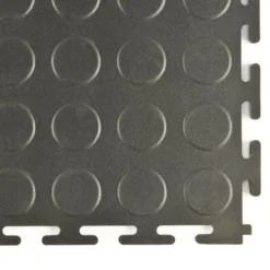 Coin Top Home Floor Tile Black or Dark Gray 5 mm x 20.5x20.5 Inches 8 per Carton