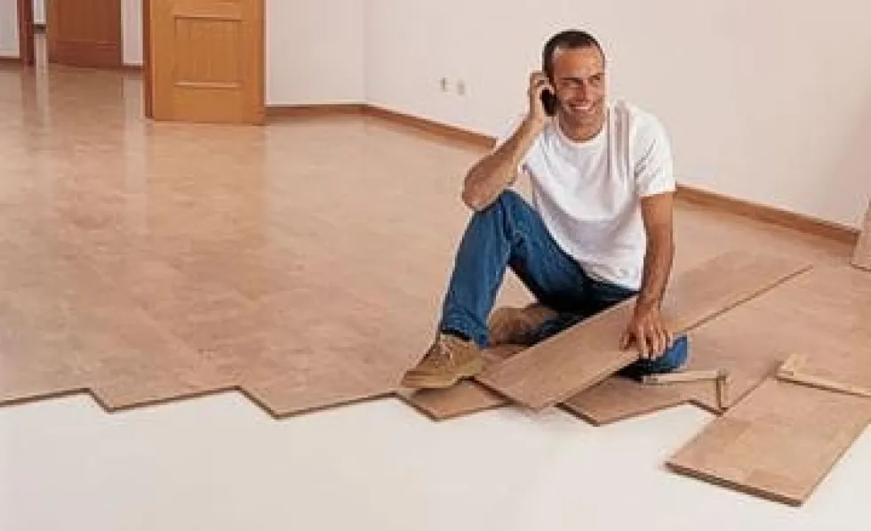 Cork Laminate Floor Tile Creme 1/2 Inch x 35-5/8 x 11-5/8 Inches
