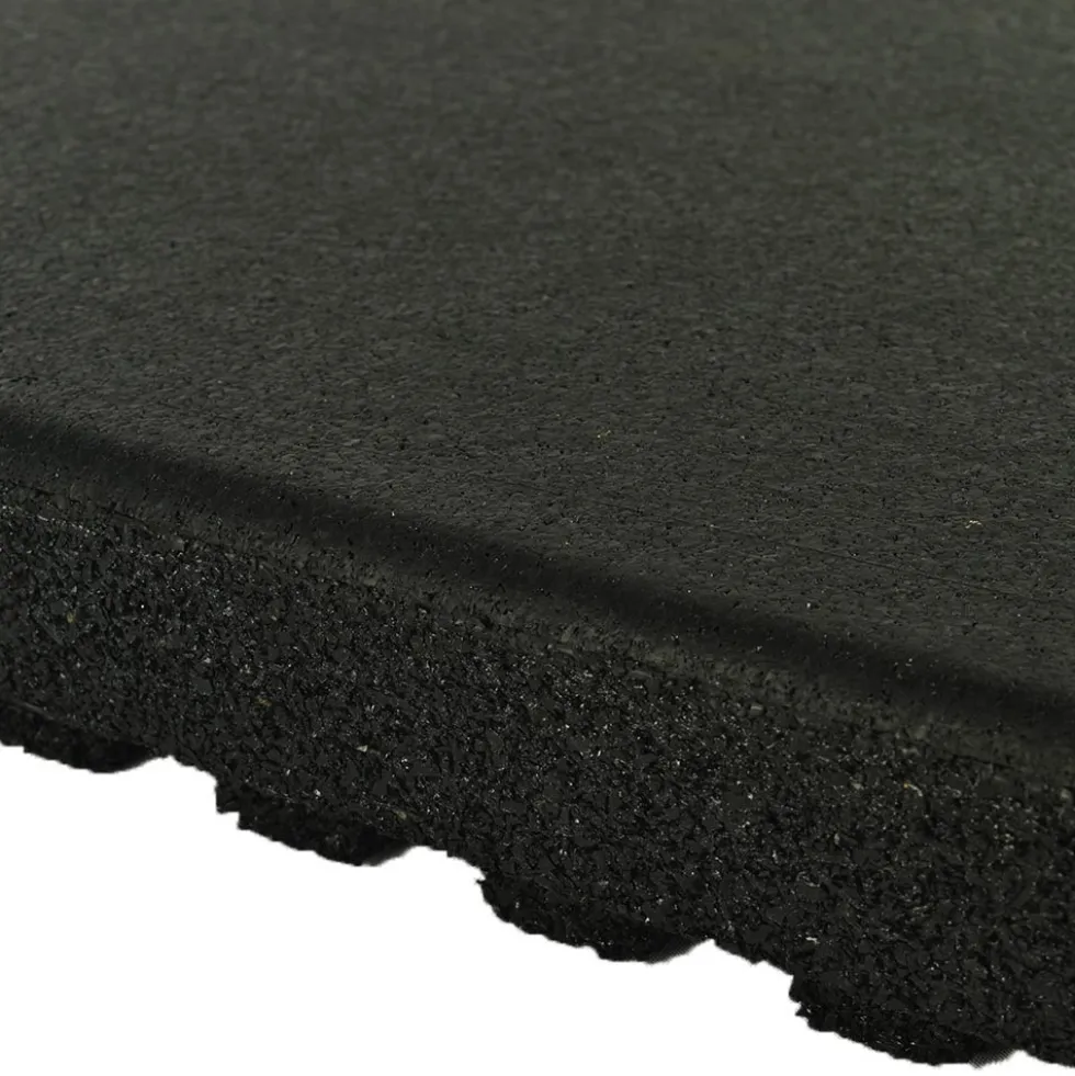 dBTile Gym Floor Tile Black 2.5 Inch x 2x2 Ft. with Quad Blok