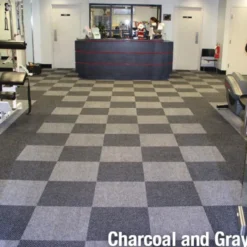 Diagonal Heavy Duty Carpet Tile 3/8 Inch x 19.69x19.69 Inches Carton of 20