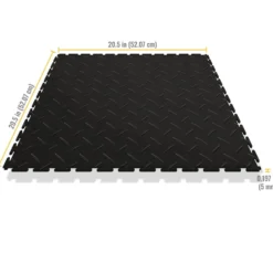 Diamond Plate Garage Tile Black or Dark Gray 8 tiles 5 mm x 20.5x20.5 Inches