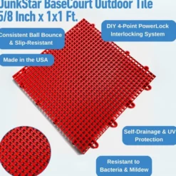 DunkStar BaseCourt Outdoor Tile 5/8 Inch x 1x1 Ft.