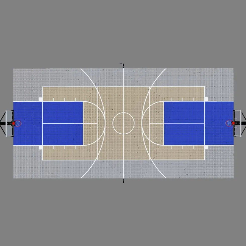 DunkStar BaseCourt Outdoor Tile Kit with Lines 30x60 Ft.
