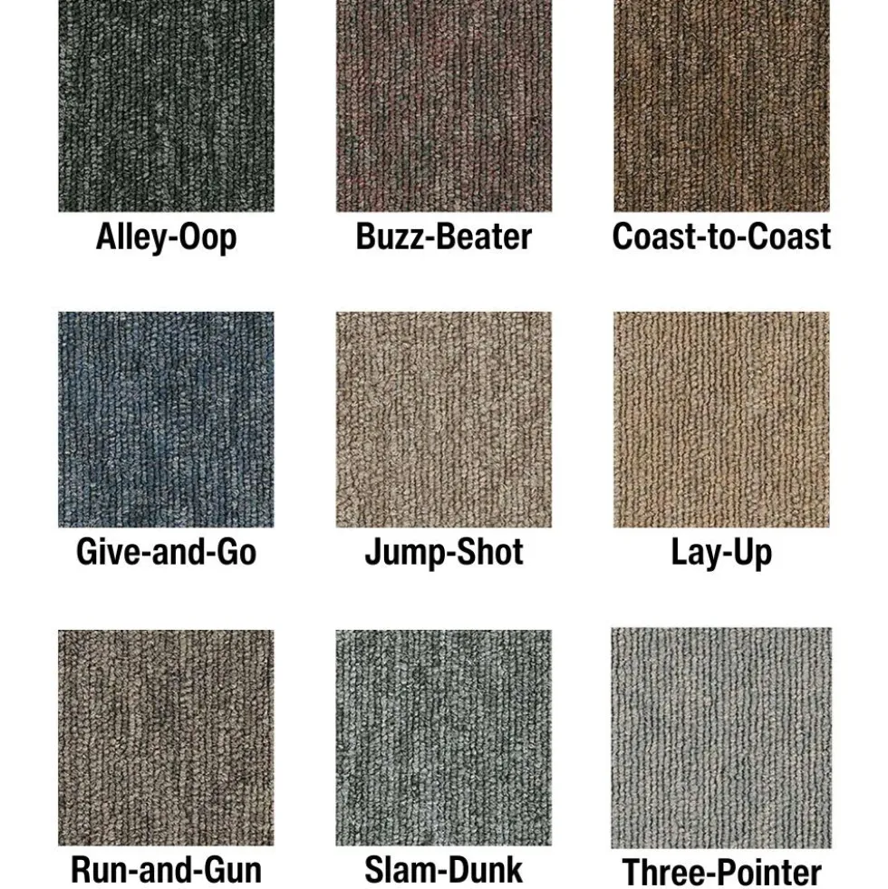 Fast Break Commercial Carpet Tiles 2.5 mm x 24x24 Inches 18 Per Case