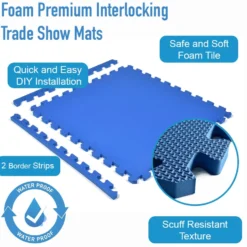 Foam Premium Interlocking Trade Show Mats 20x20 Ft. Kit