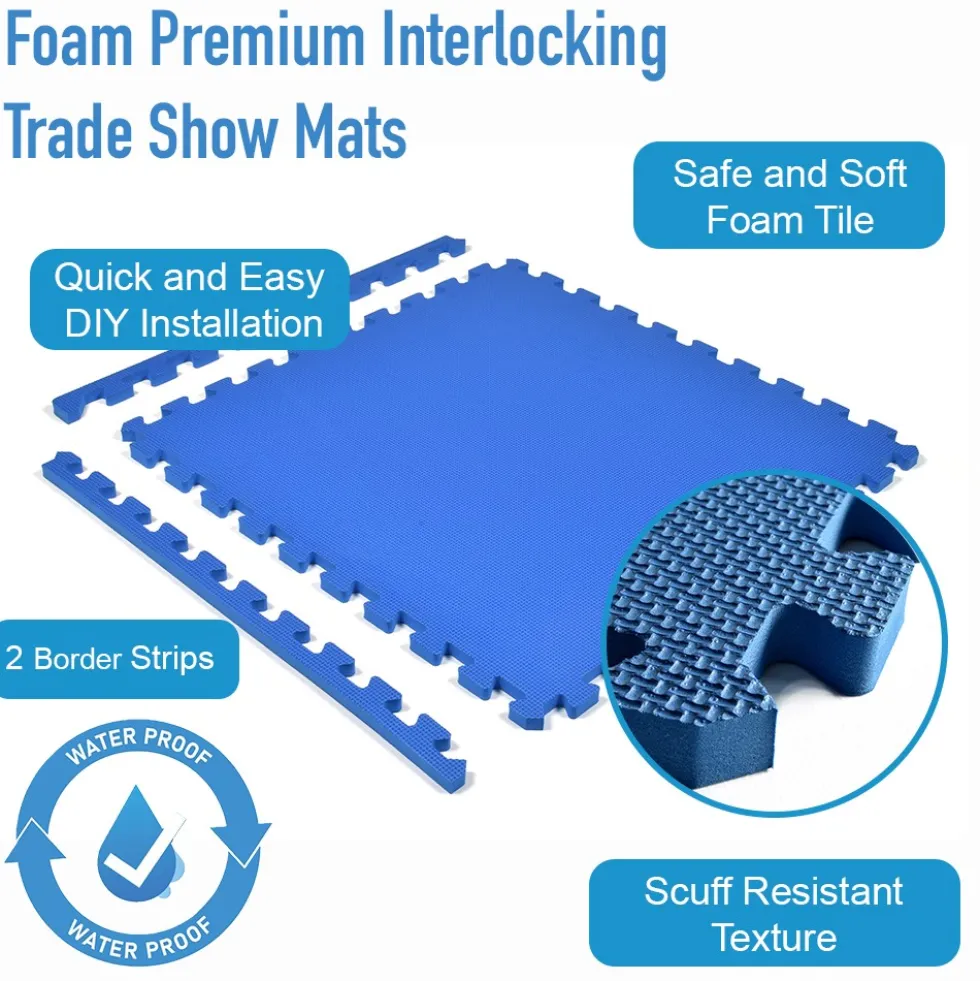 Foam Premium Interlocking Trade Show Mats 10x10 Ft. Kit