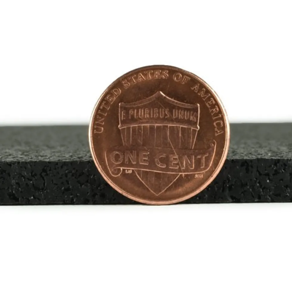 ForceFit West Athletic Rubber Flooring Roll 1/4 Inch Black 10 LF