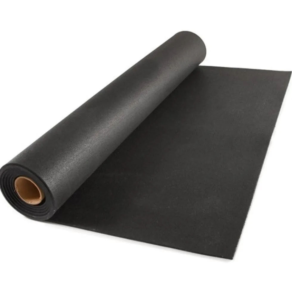 ForceFit West Athletic Rubber Flooring Roll 1/4 Inch Black 10 LF
