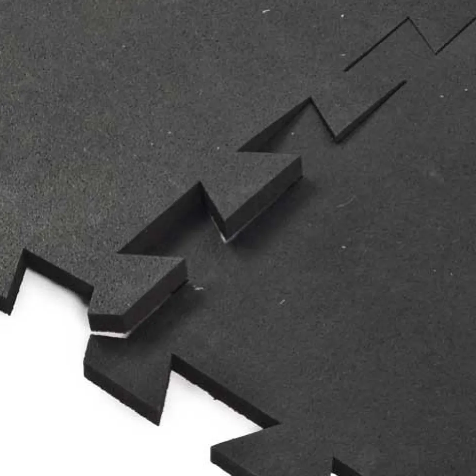Geneva Rubber Tile Black 1/2 Inch x 3x3 Ft.