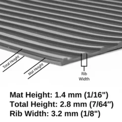 G-Floor Ribbed Tread Vinyl Multipurpose Roll 1.4 mm x 5x10 Ft.