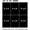 Horse Stall Mat Classic Interlocking 3/4 Inch x 12x12 Ft. Kit