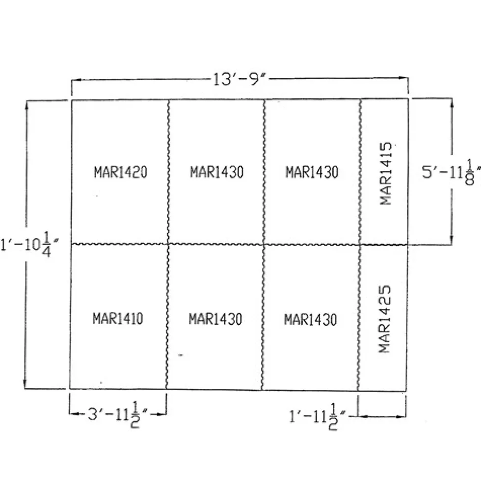 Horse Stall Mats Kit Cobblestone 3/4 Inch x 12x14 Ft.