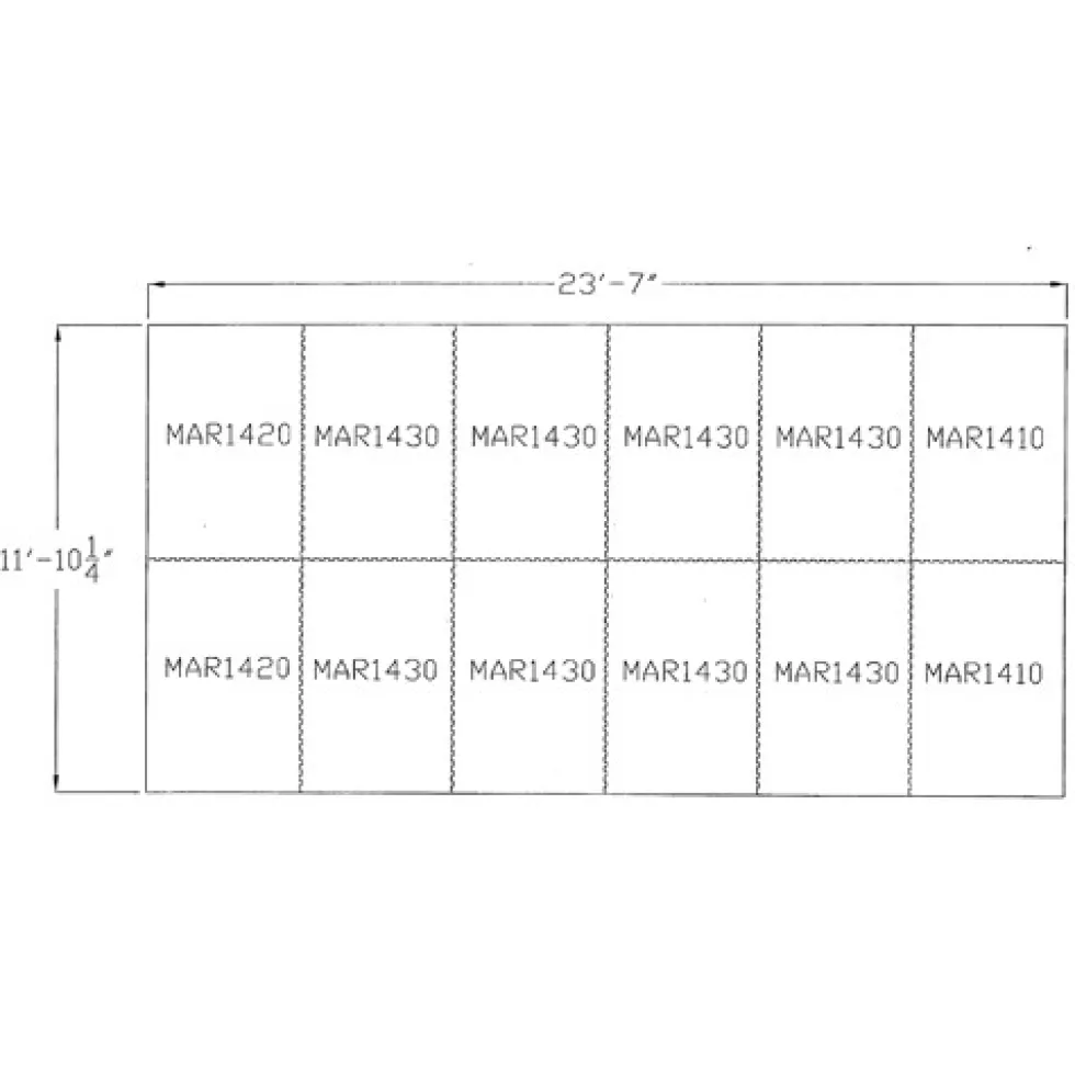 Horse Stall Mats Kit Cobblestone 3/4 Inch x 12x24 Ft.