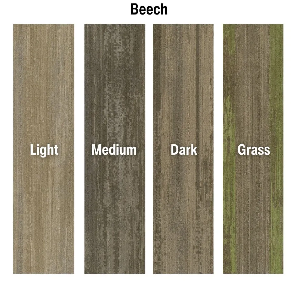 Ingrained Commercial Carpet Plank Colors .28 Inch x 25 cm x 1 Meter Per Plank