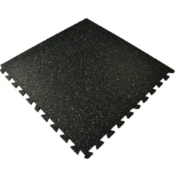 Interlocking Geneva Rubber Tile with Borders 10% Color 3/8 Inch x 35x35 Inch