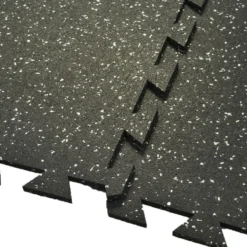 Interlocking Geneva Rubber Tile with Borders 10% Color 3/8 Inch x 35x35 Inch