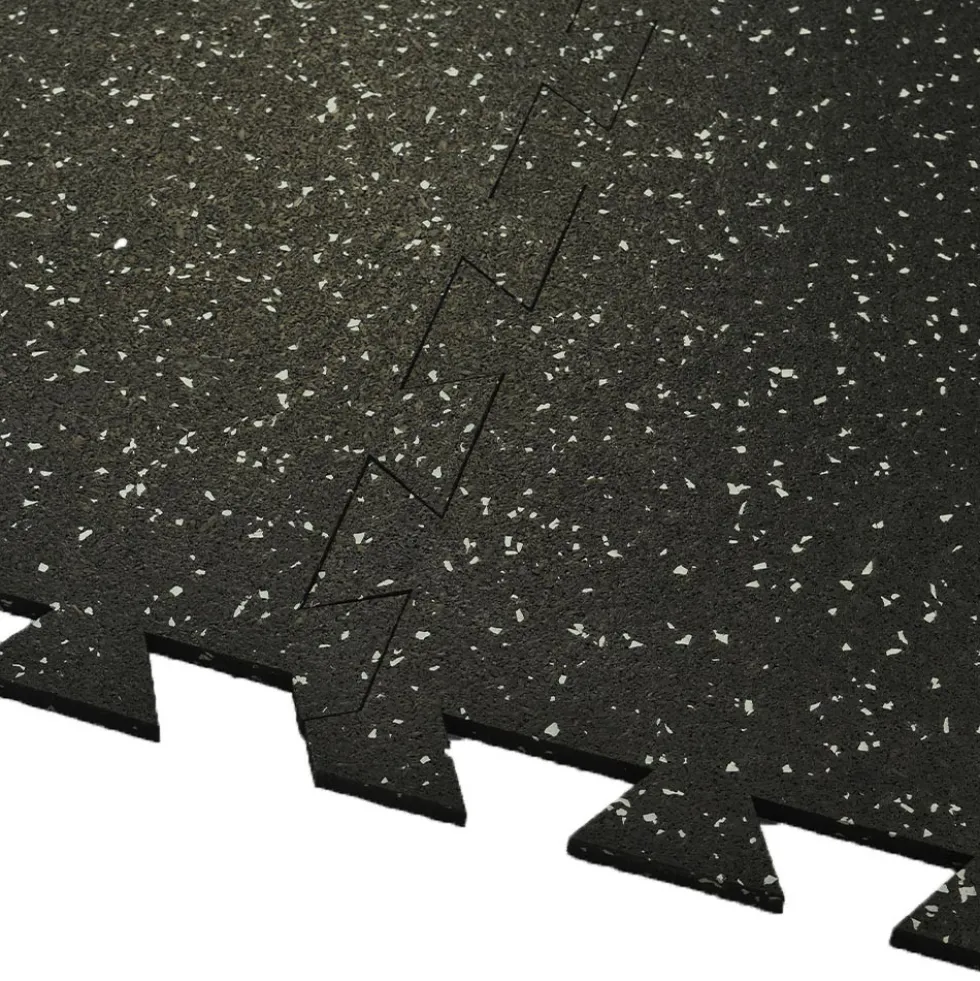 Interlocking Geneva Rubber Tile with Borders 10% Color 3/8 Inch x 35x35 Inch