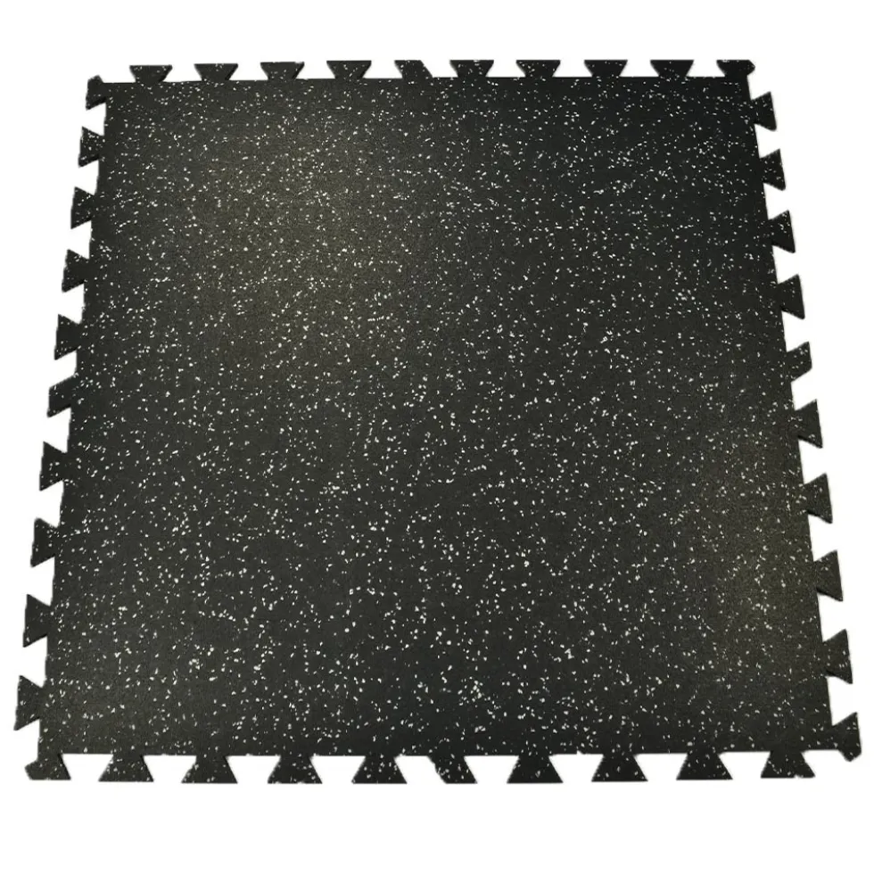 Interlocking Geneva Rubber Tile with Borders 10% Color 3/8 Inch x 35x35 Inch