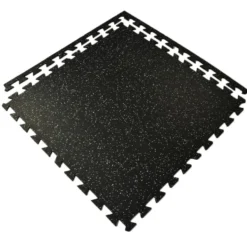 Interlocking Geneva Rubber Tile with Borders 10% Color 3/8 Inch x 35x35 Inch