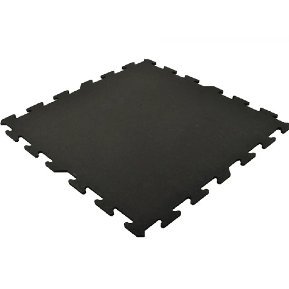 Interlocking Rubber Floor Tile Black 8 mm x 2x2 Ft.