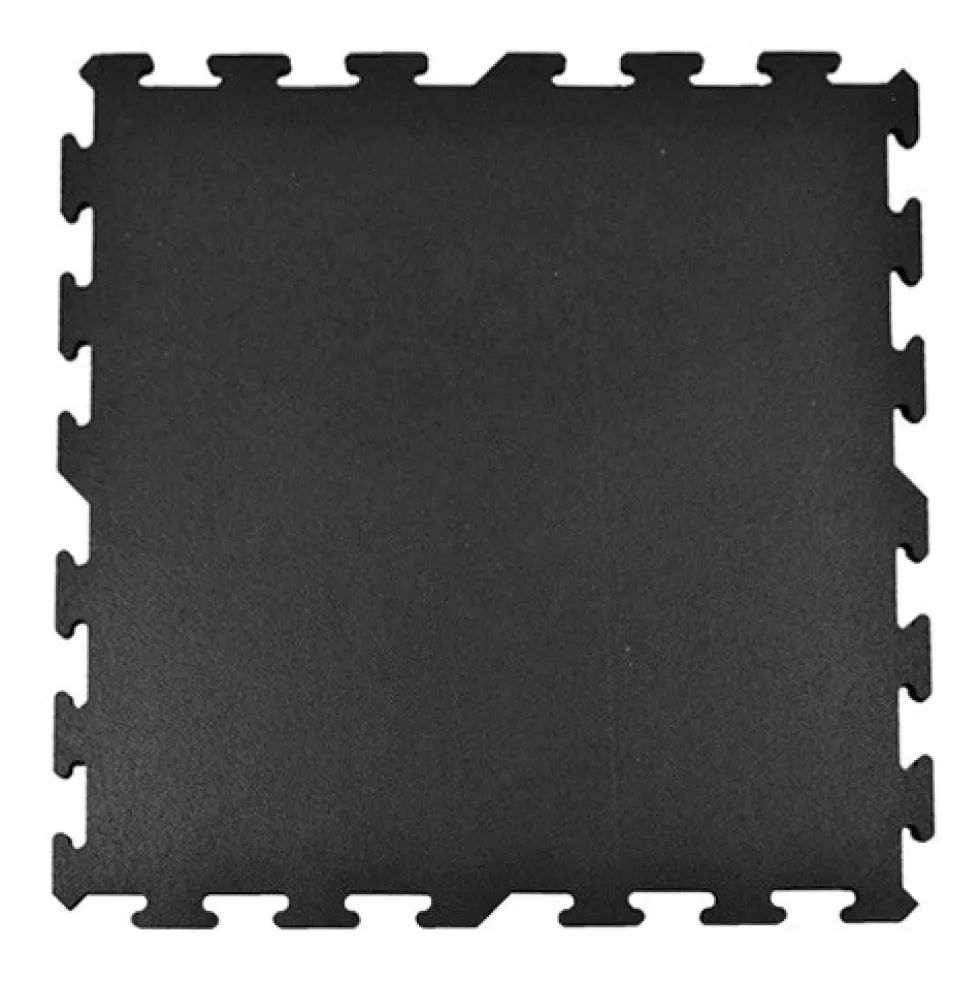 Interlocking Rubber Floor Tile Black 8 mm x 2x2 Ft.