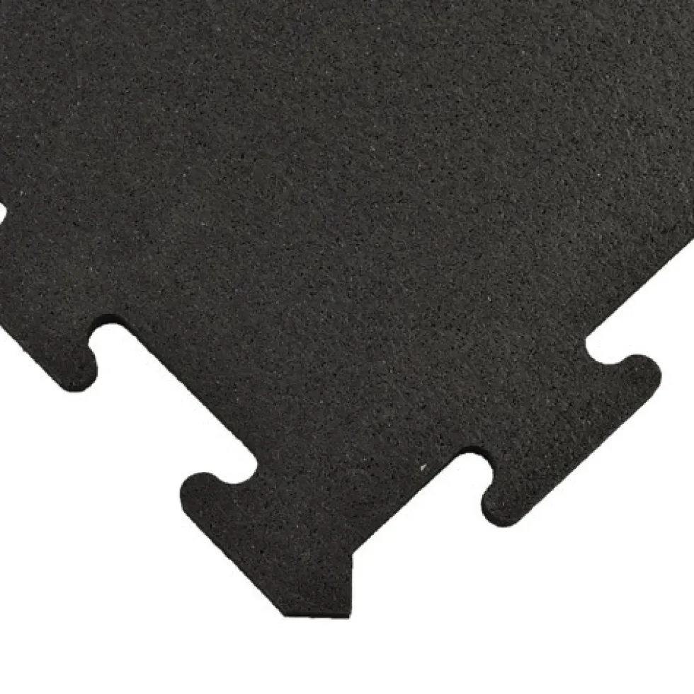 Interlocking Rubber Floor Tile Black 8 mm x 2x2 Ft.
