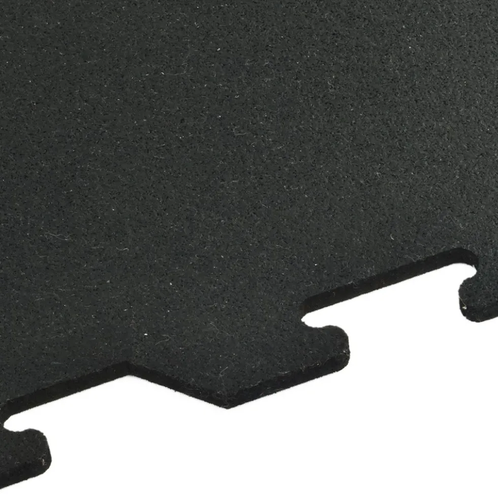 Interlocking Rubber Tile Black 8 mm x 23x23 Inch Eureka