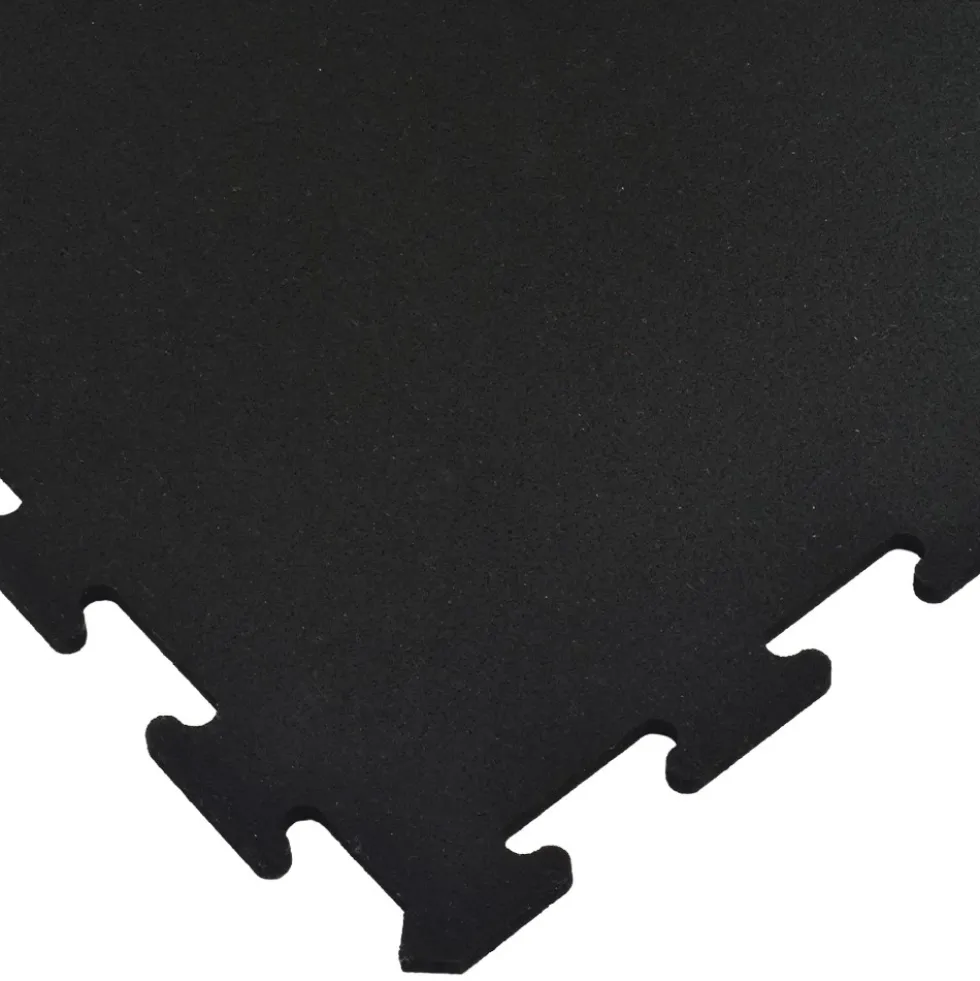 Interlocking Rubber Tile Black 8 mm x 23x23 Inch Eureka