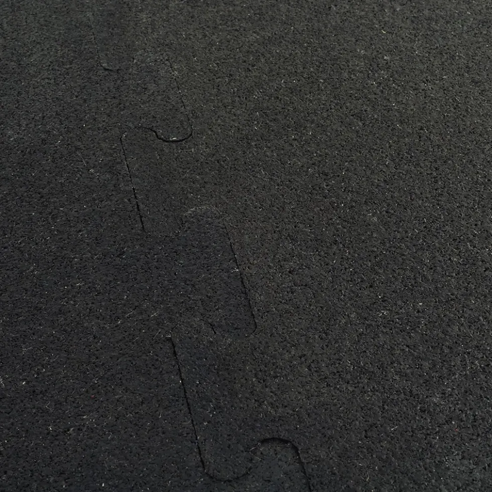 Interlocking Rubber Tile Black 8 mm x 23x23 Inch Eureka