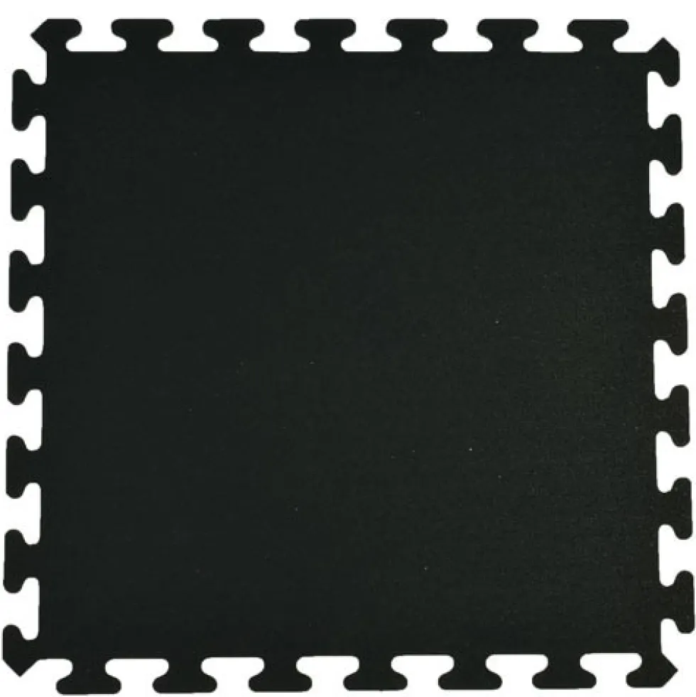 Interlocking Rubber Tile Gmats Black 3/8 Inch x 2x2 Ft.
