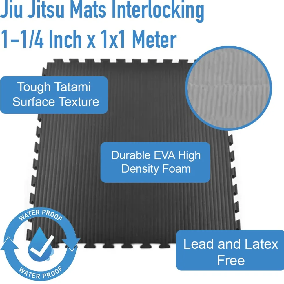 Jiu Jitsu Mats Interlocking 1-1/4 Inch x 1x1 Meter