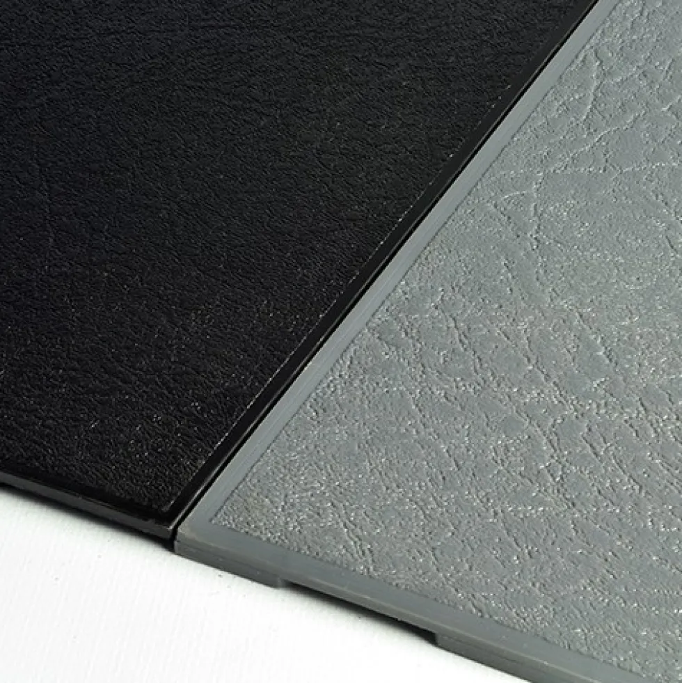 Leather PVC Floor Tile Black or Dark Gray 6 tiles 5 mm x 20x20 Inches
