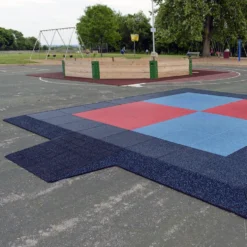 Max Playground Rubber Tile Daybright Colors 2.5 inch x 2x2 Ft. with Quad Blok