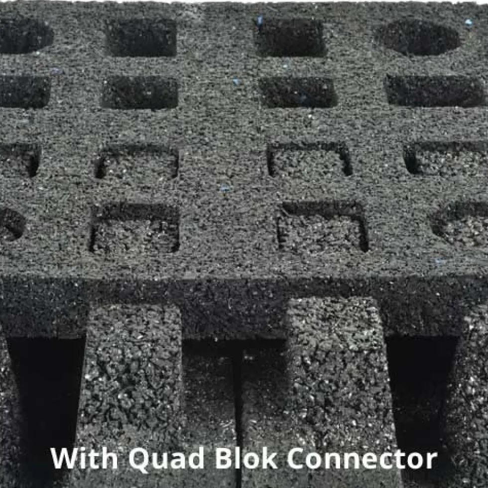 Max Playground Rubber Tile Green 2.5 inch x 2x2 Ft. with Quad Blok