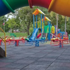 Max Playground Rubber Tile Red or Gray 2.5 inch x 2x2 Ft. with Quad Blok
