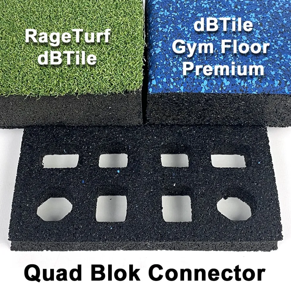 RageTurf dBTile 2.5 Inch x 24x24 Inches with Quad Blok