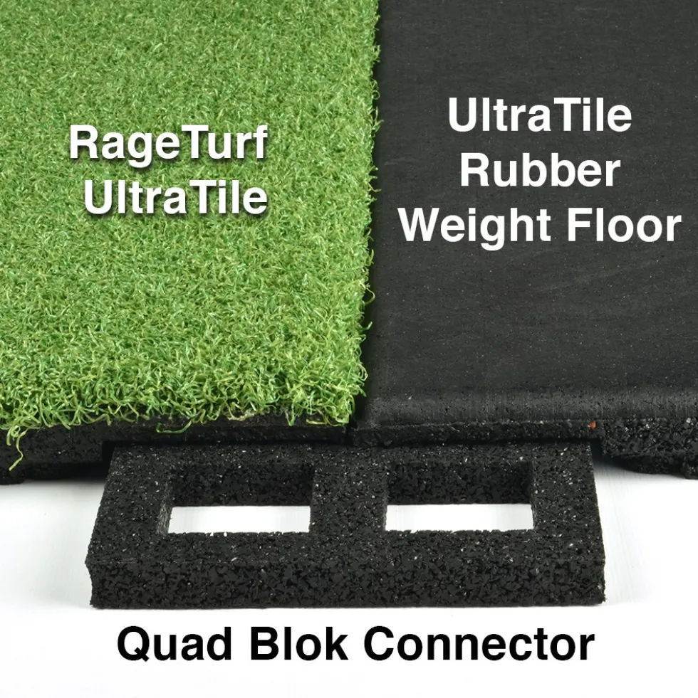 RageTurf UltraTile 1 Inch x 24x24 Inches with Quad Blok