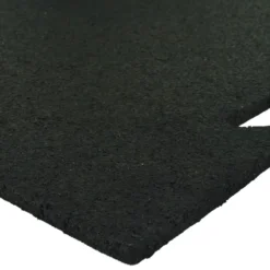 Rubber Tile Interlocking Black 3/8 Inch x 2x2 Ft. Pacific
