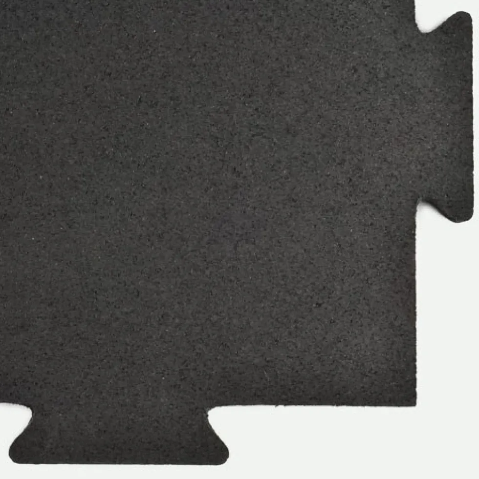 Rubber Tile Interlocking Black 8 mm x 2x2 Ft. Pacific