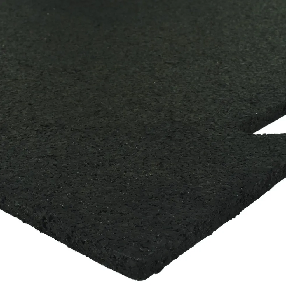 Rubber Tile Interlocking Black 1/4 Inch x 2x2 Ft. Pacific