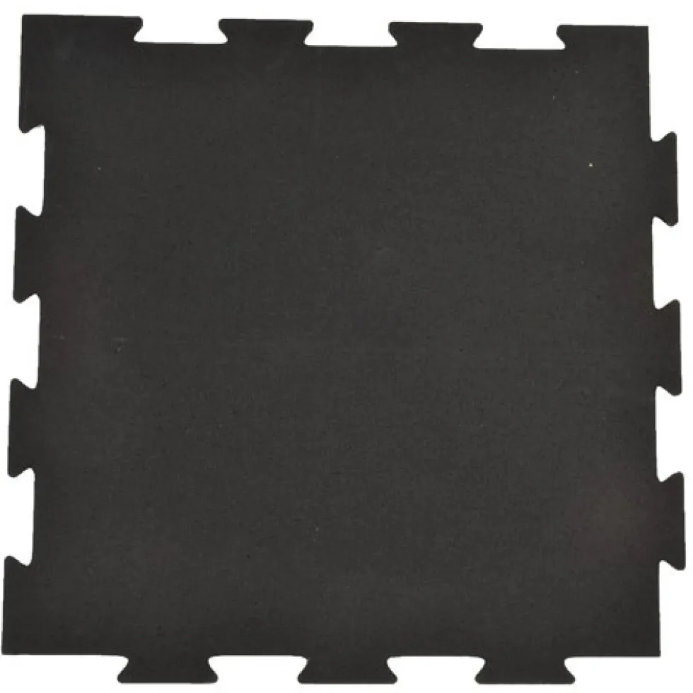 Rubber Tile Interlocking Black 1/4 Inch x 2x2 Ft. Pacific
