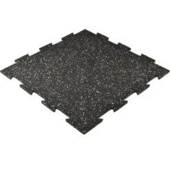 Rubber Tile Interlocking 10% Color CrossTrain 3/8 Inch x 2x2 Ft. Pacific