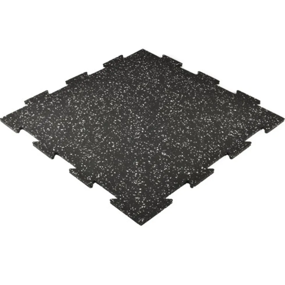 Rubber Tile Interlocking 10% Color CrossTrain 3/8 Inch x 2x2 Ft. Pacific