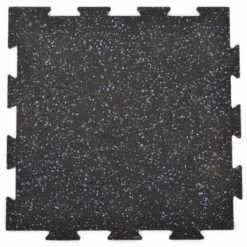 Rubber Tile Interlocking 10% Color CrossTrain 1/2 Inch x 2x2 Ft. Pacific