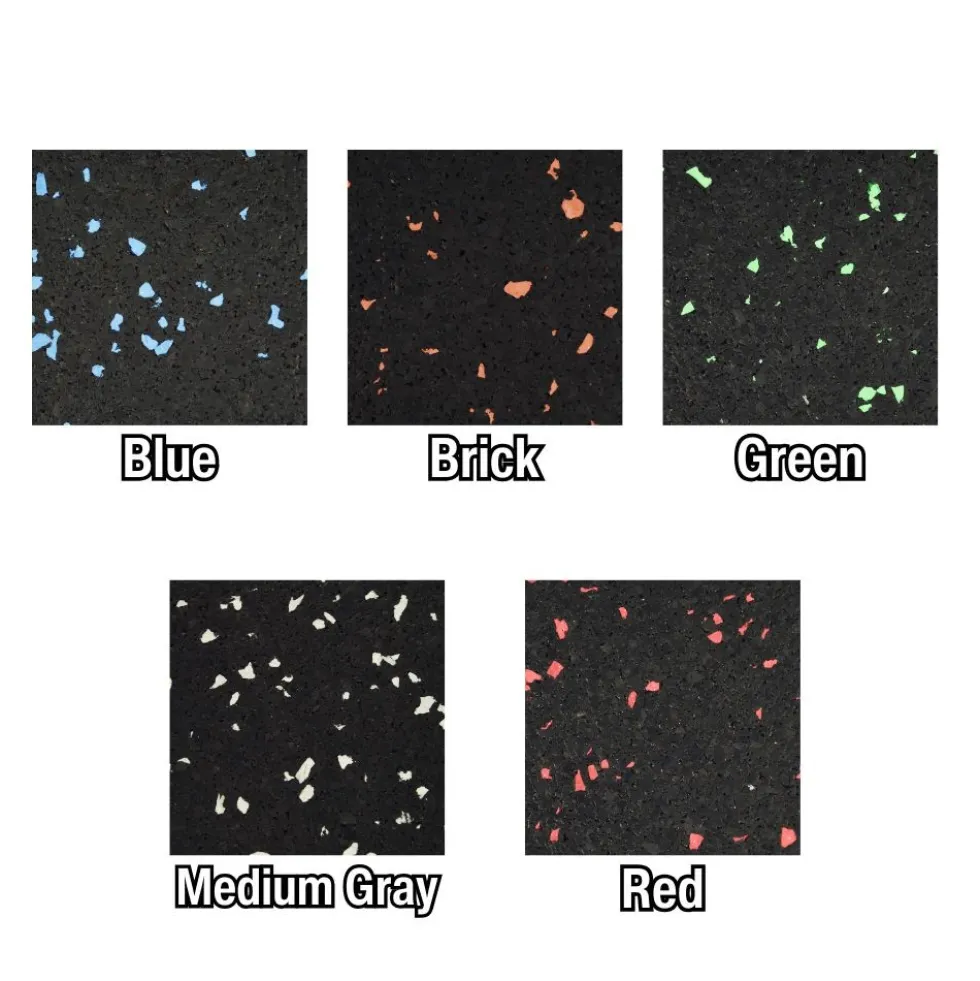 Rubber Tile Interlocking 10% Color 3/8 Inch x 2x2 Ft. Pacific