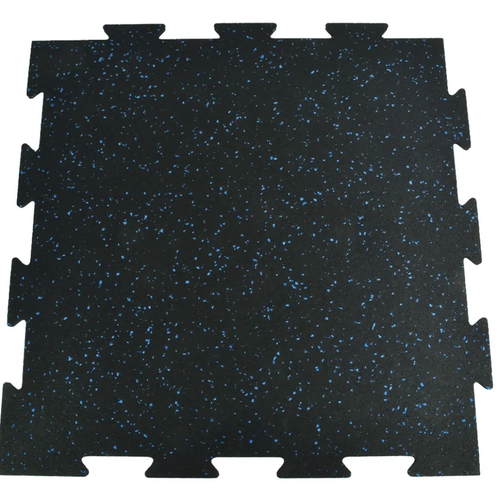 Rubber Tile Interlocking 10% Color 3/8 Inch x 2x2 Ft. Pacific