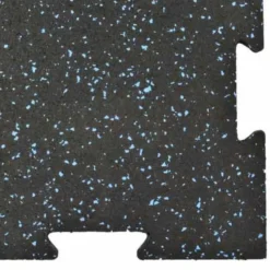 Rubber Tile Interlocking 10% Color CrossTrain 1/4 Inch x 2x2 Ft. Pacific