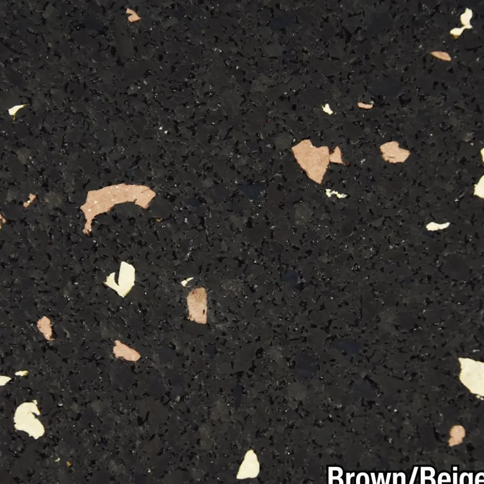 Rubber Tile Interlocking 10% Color CrossTrain 1/4 Inch x 2x2 Ft. Pacific